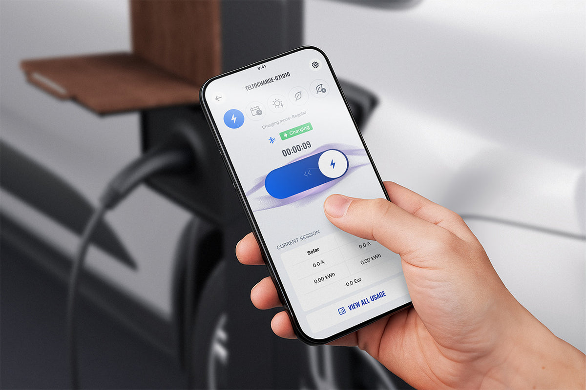 Pilotage de la borne Teltonika EVC 2 depuis l'application mobile — visuel officiel