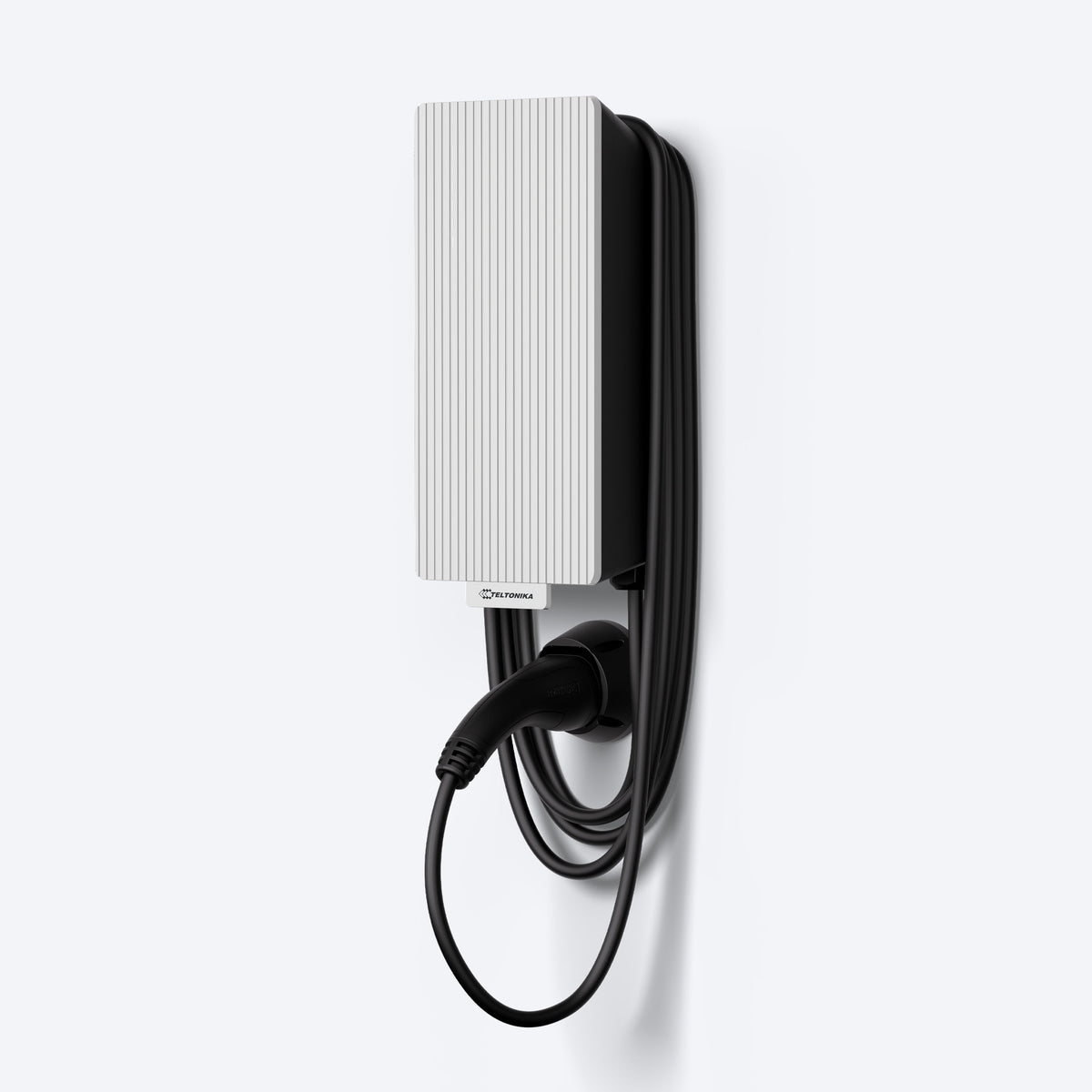 Borne Teltonika EVC 2 avec façade blanche — rendu officiel