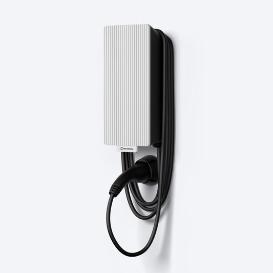Borne de recharge Teltonika EVC 2 7,4 kW, câble Type 2 — rendu officiel Teltonika Energy
