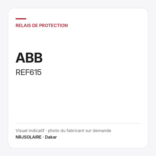 ABB REF615 — visuel indicatif NRJSOLAIRE