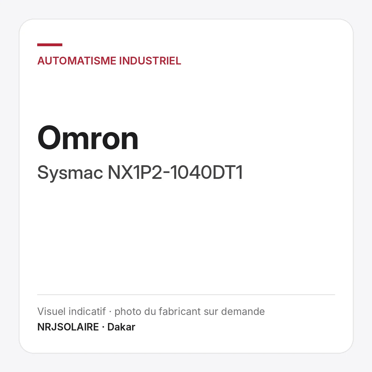 Omron Sysmac NX1P2-1040DT1 — visuel indicatif NRJSOLAIRE