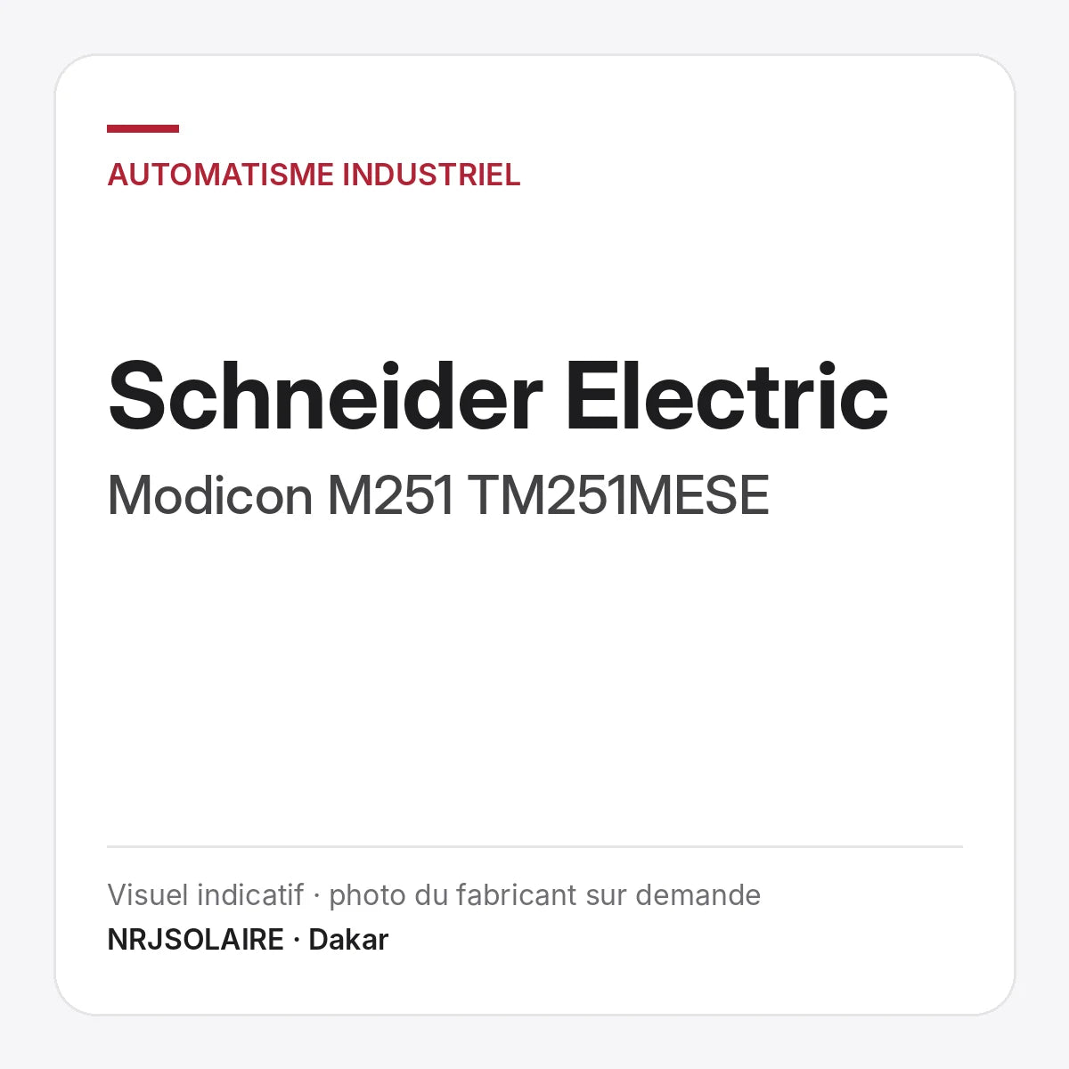 Schneider Electric Modicon M251 TM251MESE — visuel indicatif NRJSOLAIRE