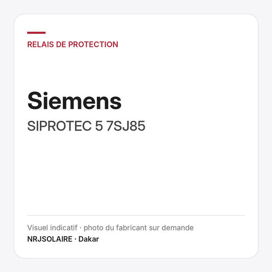 Siemens SIPROTEC 5 7SJ85 — visuel indicatif NRJSOLAIRE