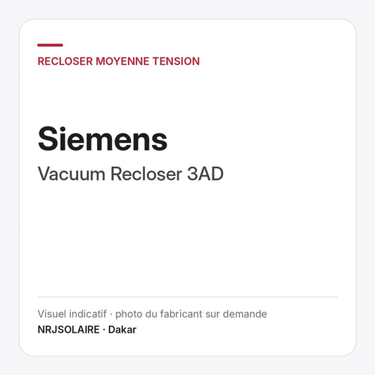 Siemens Vacuum Recloser 3AD — visuel indicatif NRJSOLAIRE