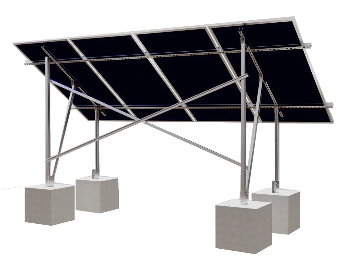 Structure Sol 4 Panneaux 30°