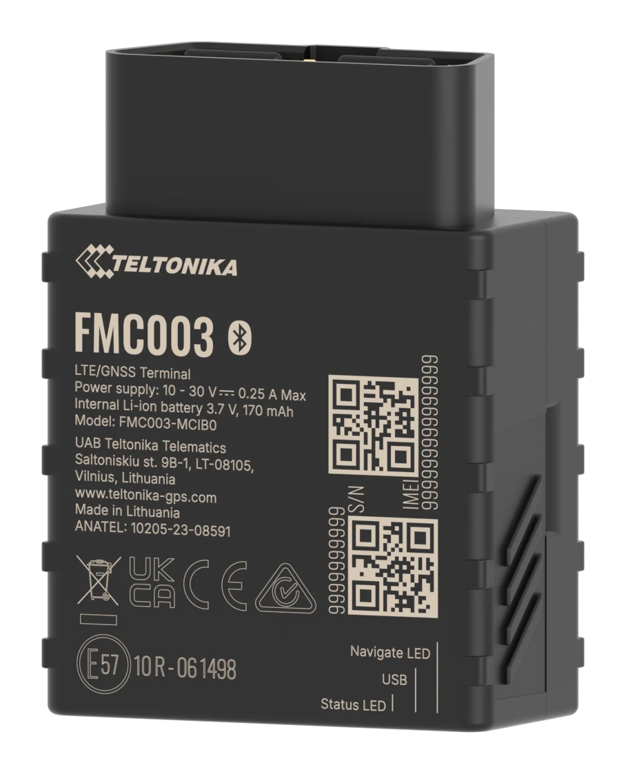 Teltonika FMC003, traceur OBDII 4G LTE Cat 1 — photo constructeur