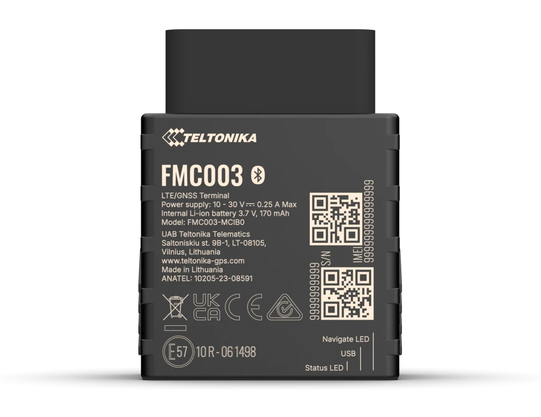 Teltonika FMC003, traceur OBDII 4G LTE Cat 1 — photo constructeur