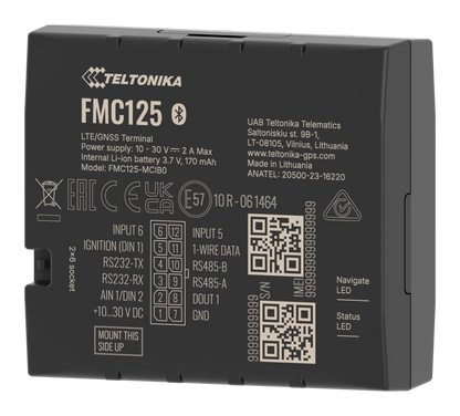 Teltonika FMC125, traceur GPS 4G LTE Cat 1 avec RS232/RS485 — photo constructeur