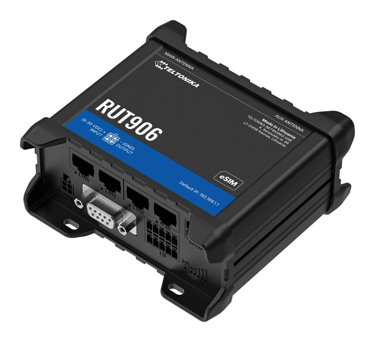 Teltonika RUT906, routeur industriel 4G LTE RS232/RS485 — photo constructeur